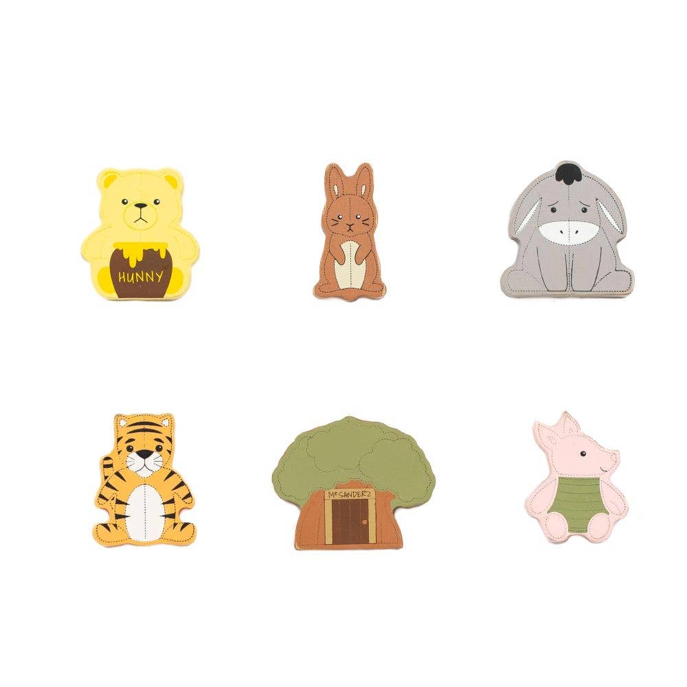 Winnie and Friends Tiles 2x2 wood shapes s/6