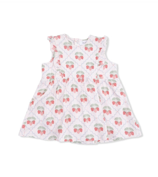 Sweet Strawberries Ruffle Bodysuit Dress