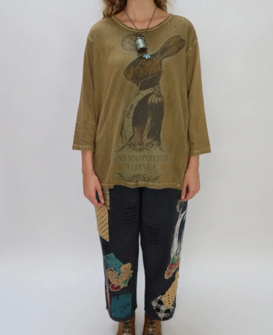 Black Boho Rabbit Pants