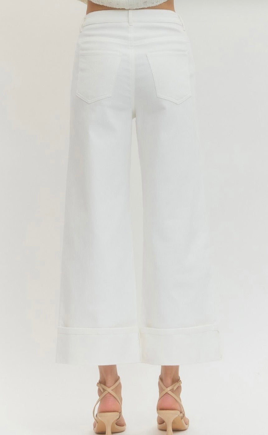 Hemmed Denim Pants