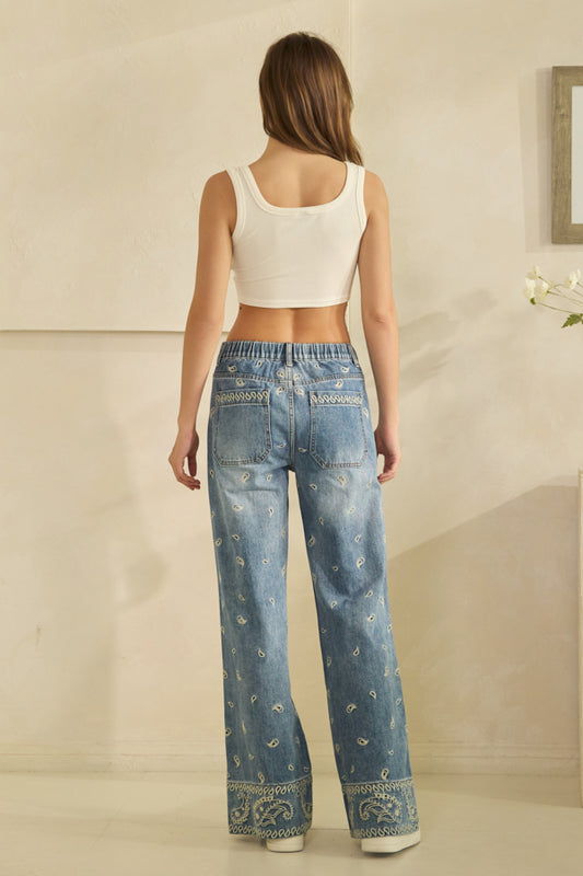 All Over Paisley Denim Jeans