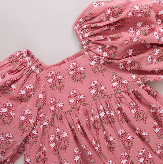 Mary Barrett Dress-Pink Stawflower