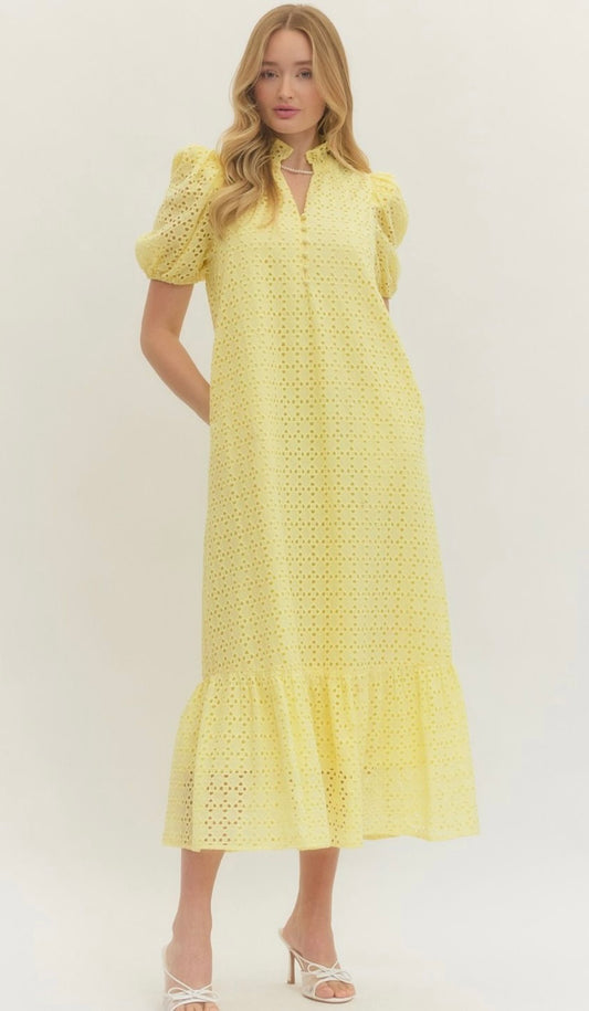 Eyelet Midi Dress