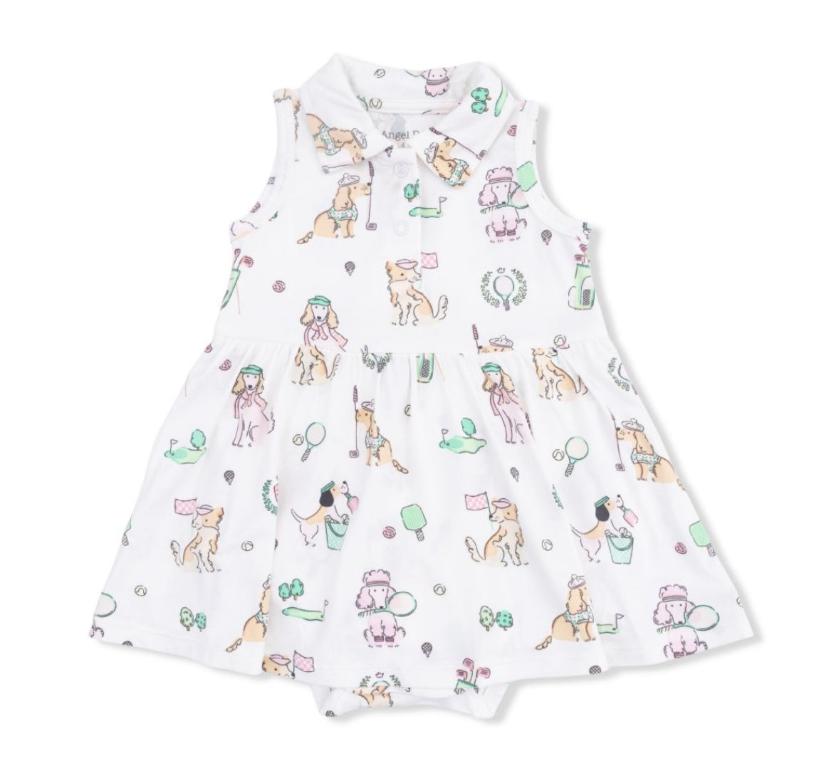 Angel Dear Pink Golf Dogs Polo Tennis Dress