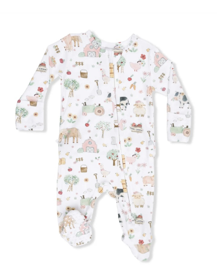 Cute Farm Animals UNI 2 Way Zipper Footie