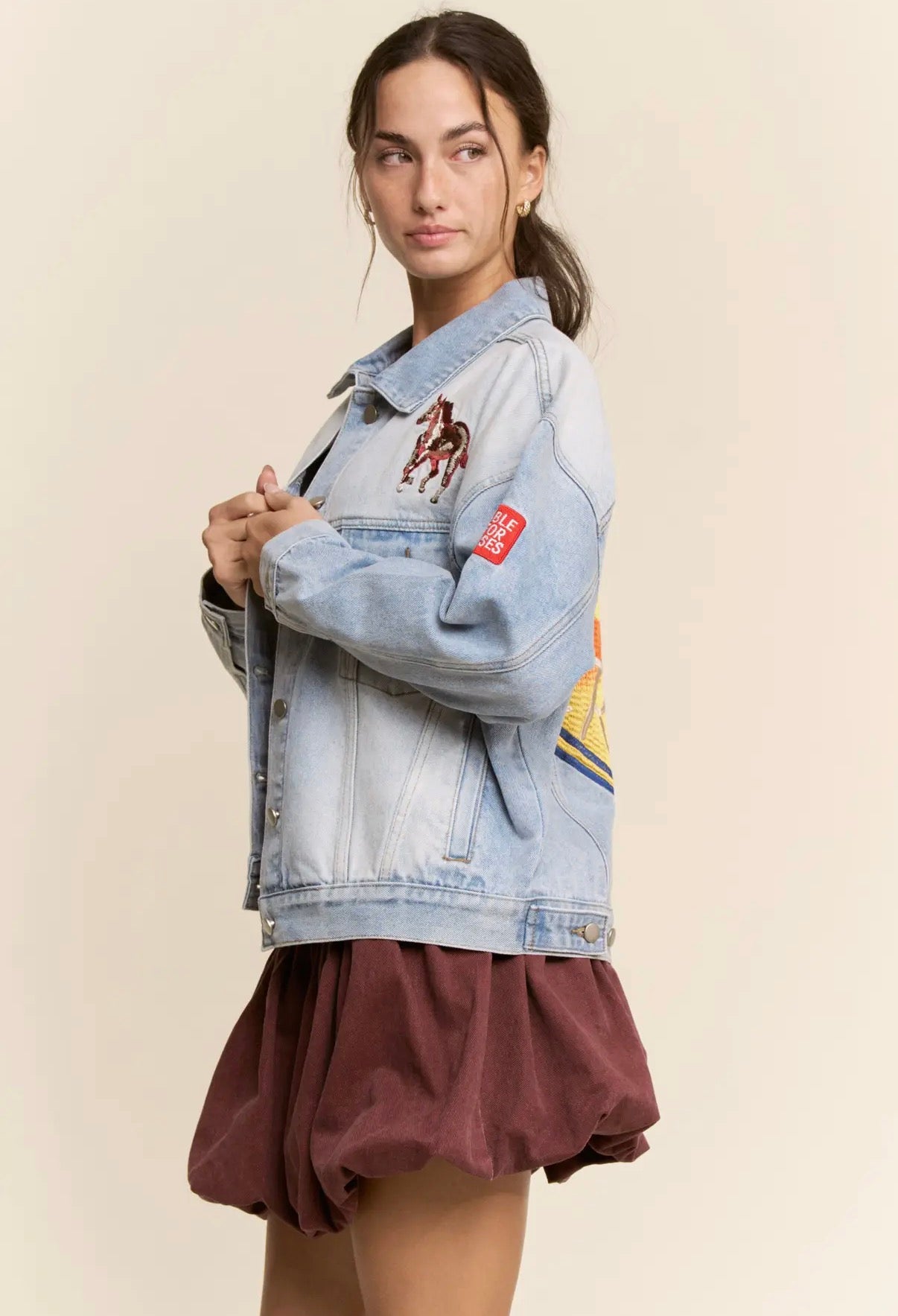 Embroidered Western Denim Jacket