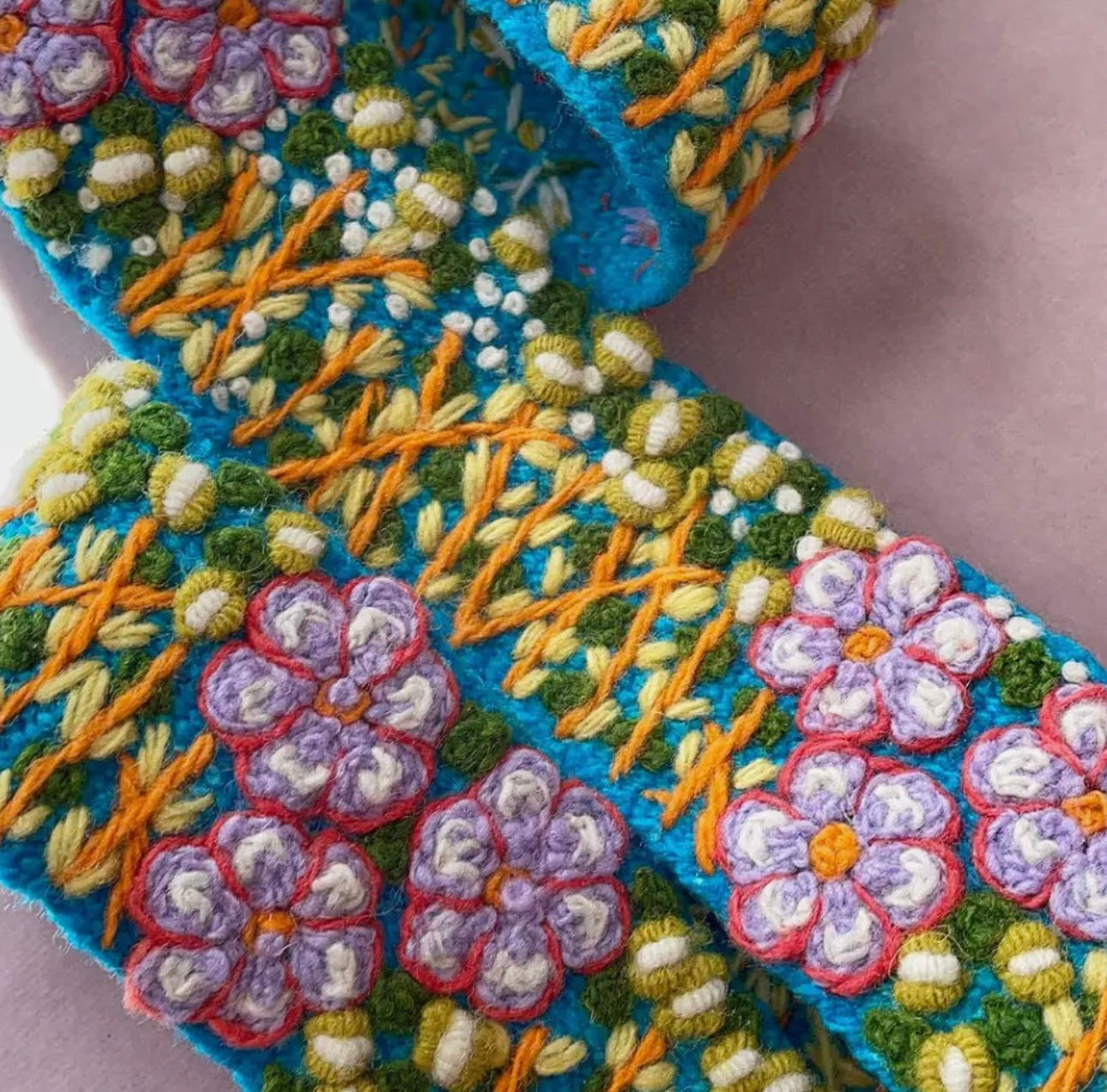 Windswept Embroidered Wool Belt