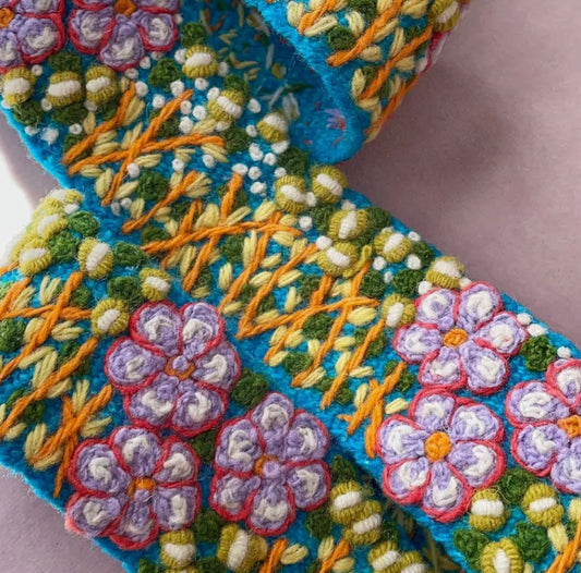 Windswept Embroidered Wool Belt