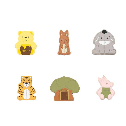 Winnie and Friends Tiles 2x2 wood shapes s/6