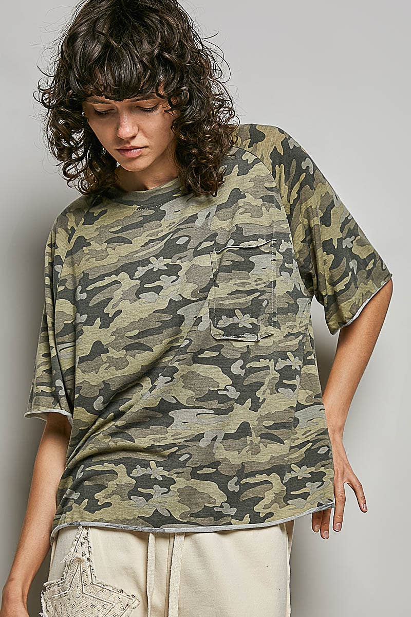 Vintage Washed Relaxed Fit Jersey Top Everyday Tee