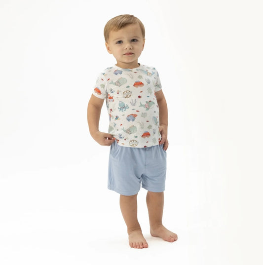 Crew Neck Tee with Casual Shorts