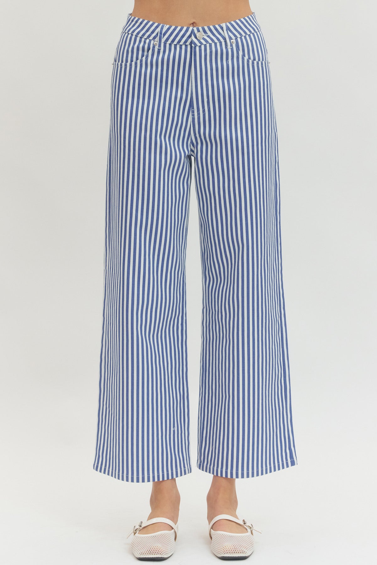 Entro Striped Wide Leg Pants