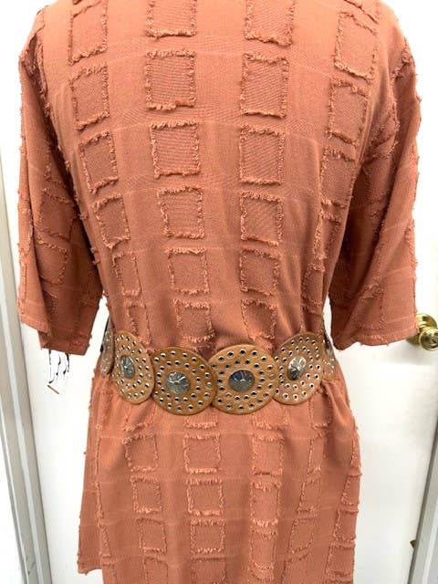 Leather belt disc shape B100 Tan (natural)