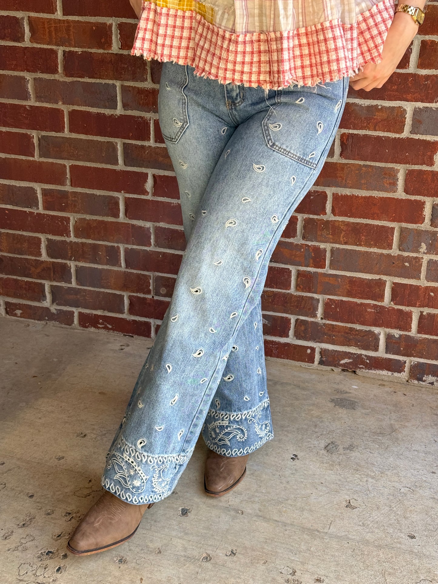 All Over Paisley Denim Jeans