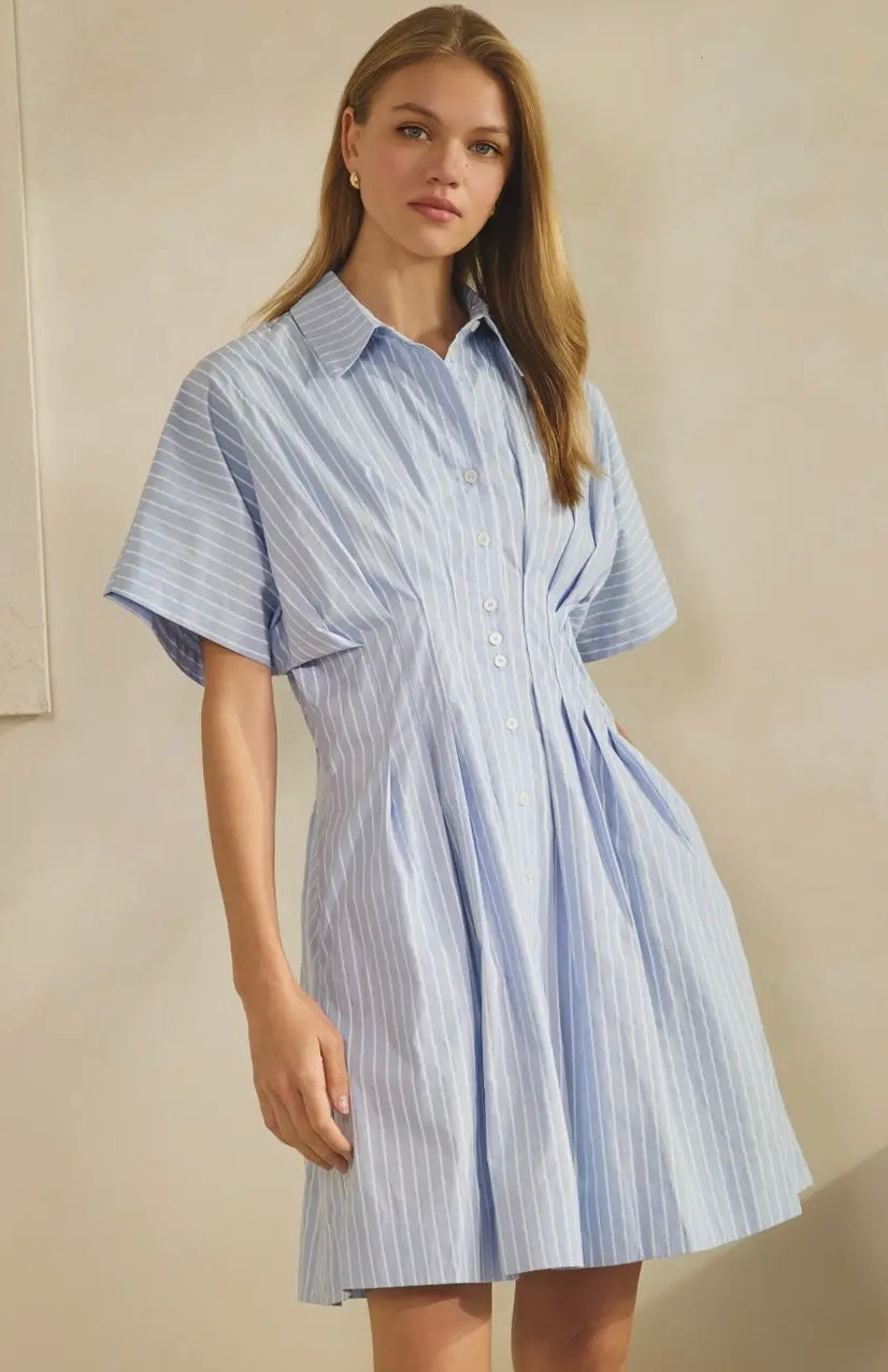 Striped Short-Sleeve Dress