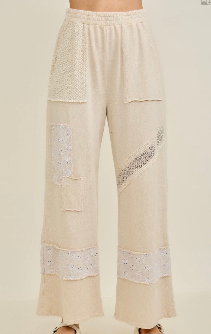 JHer Patchwork Pants-Natural