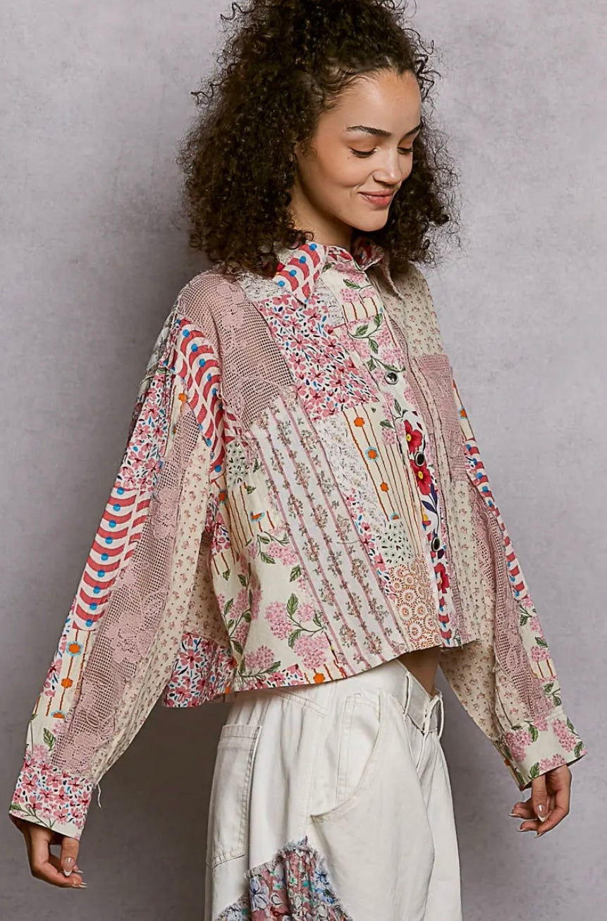 Natural/Pink Multi Top