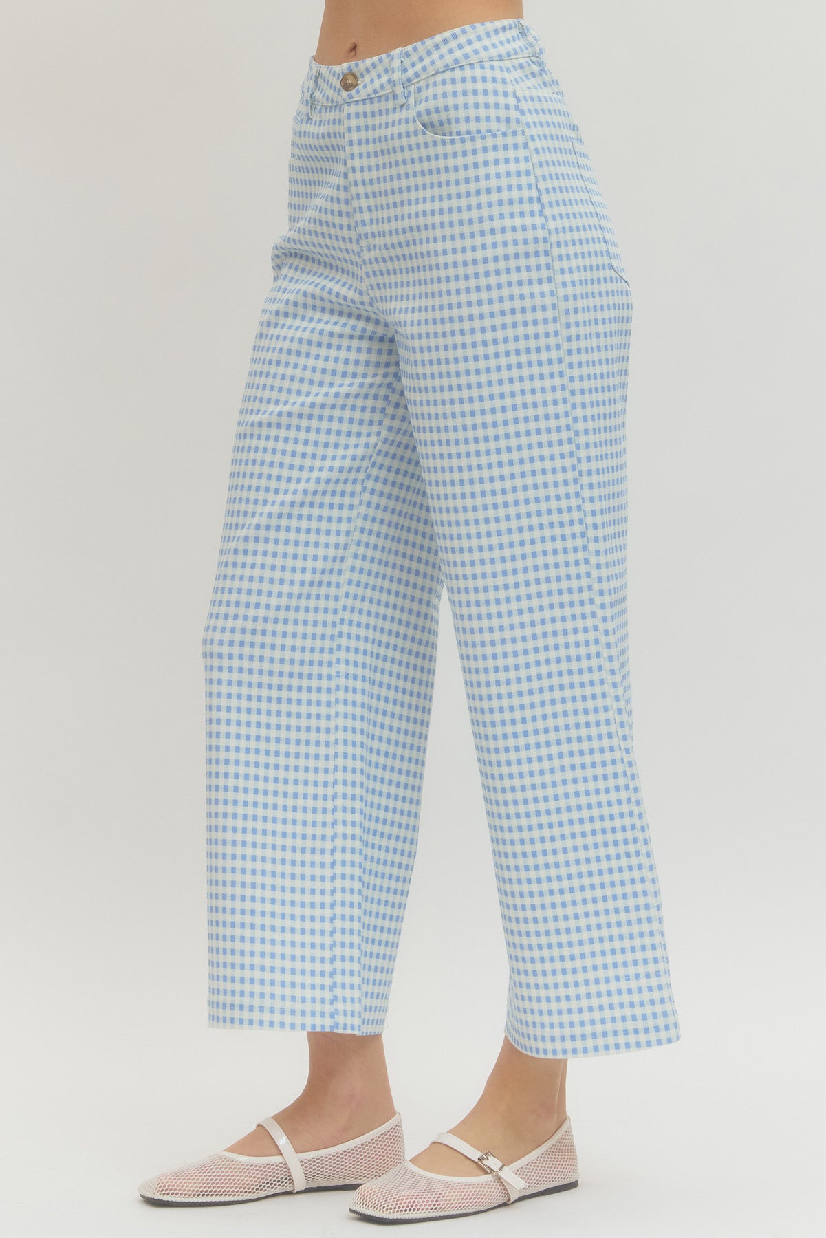 Gingham Straight Leg Pants