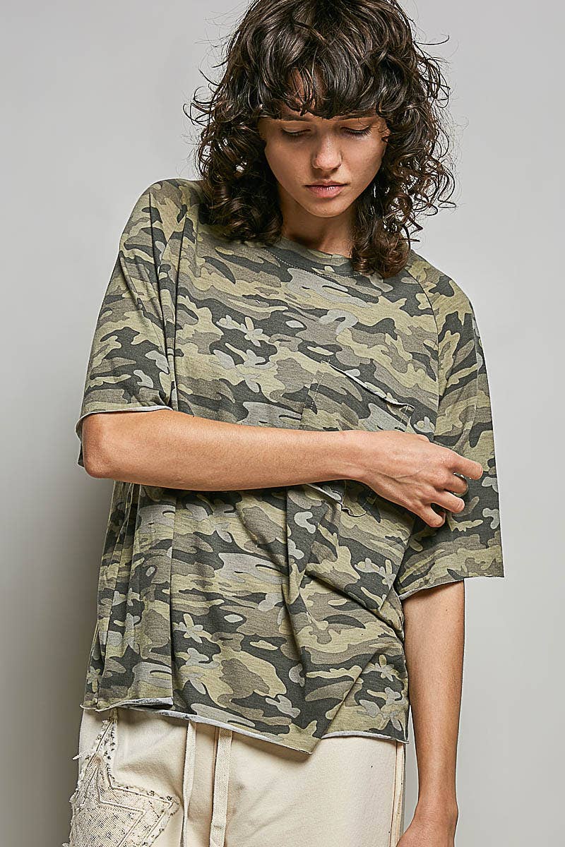 Vintage Washed Relaxed Fit Jersey Top Everyday Tee