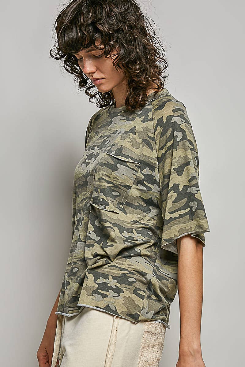 Vintage Washed Relaxed Fit Jersey Top Everyday Tee