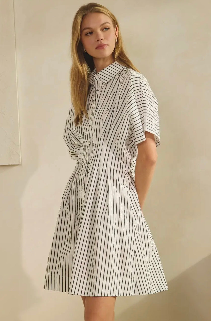 Striped Short-Sleeve Dress