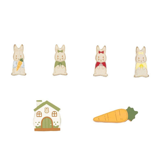 Peter Rabbit Tiles 2x2 wood shapes s/6