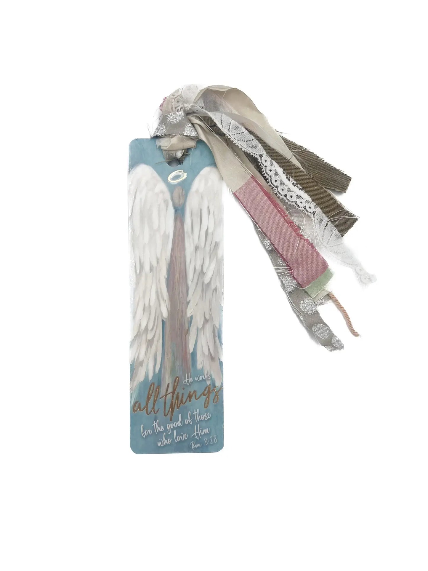 Romans 8:28 Angel Tassel Bible Bookmark