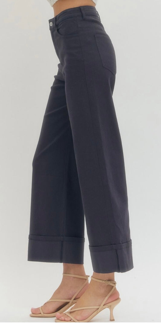 Hemmed Denim Pants