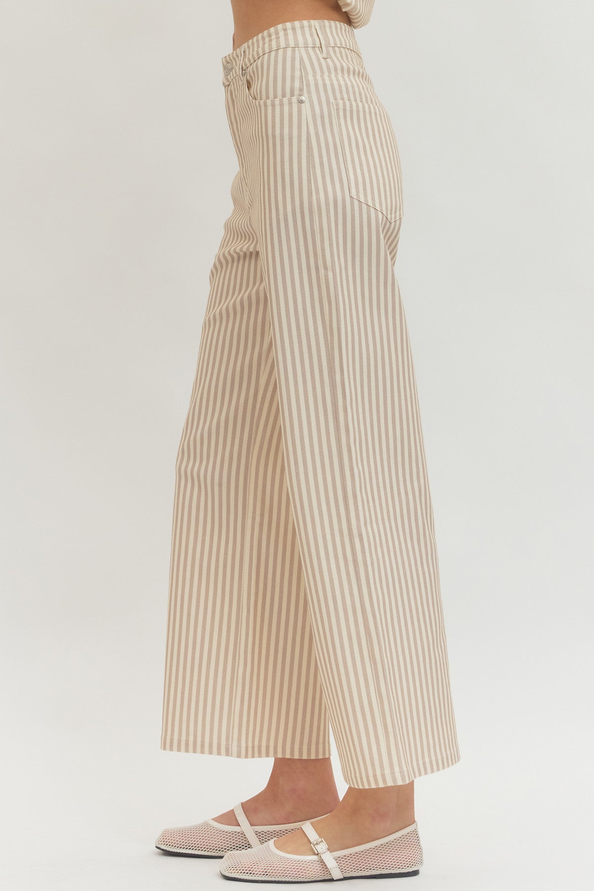 Entro Striped Wide Leg Pants