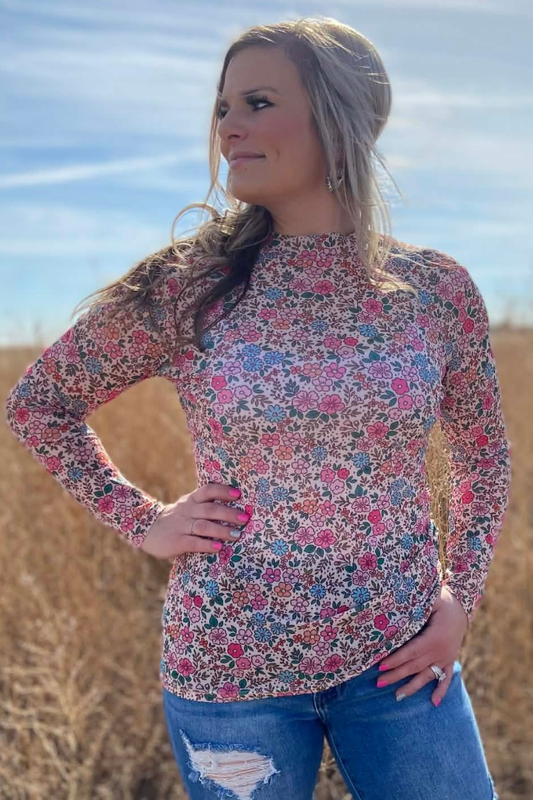 Sunday Morning Bloom Mesh Top