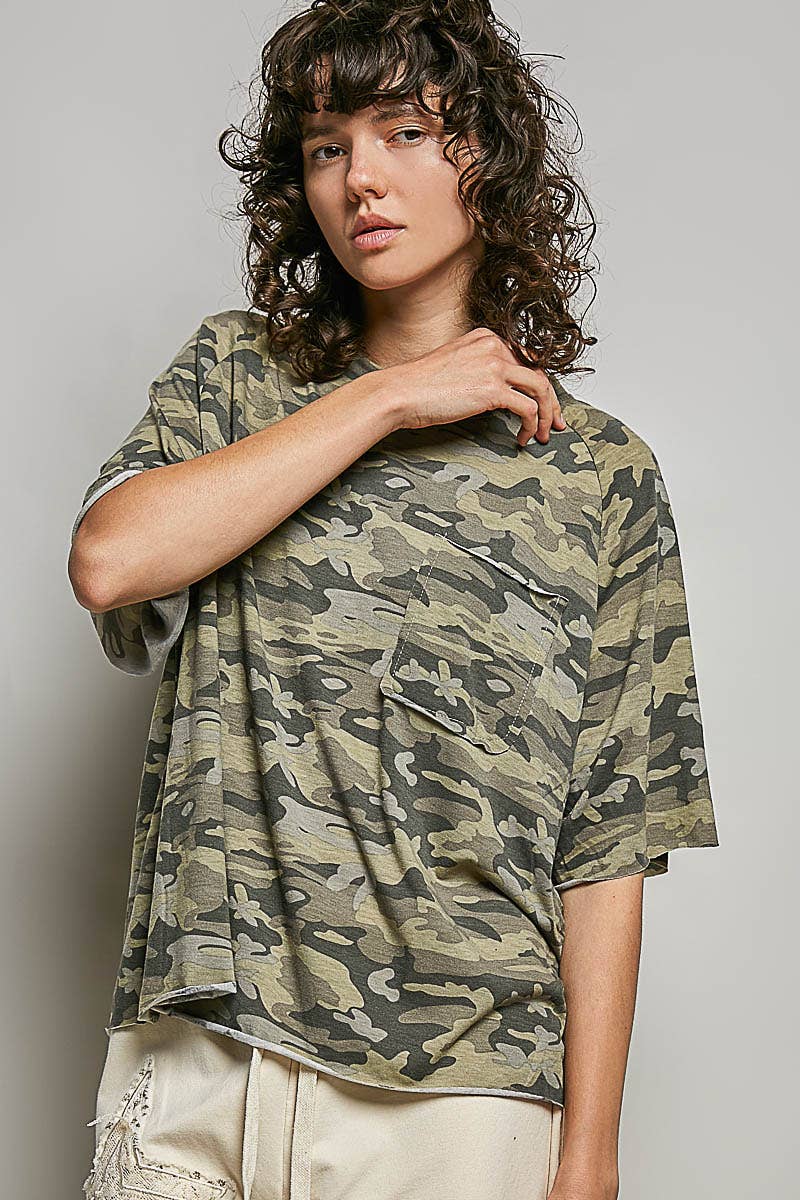 Vintage Washed Relaxed Fit Jersey Top Everyday Tee