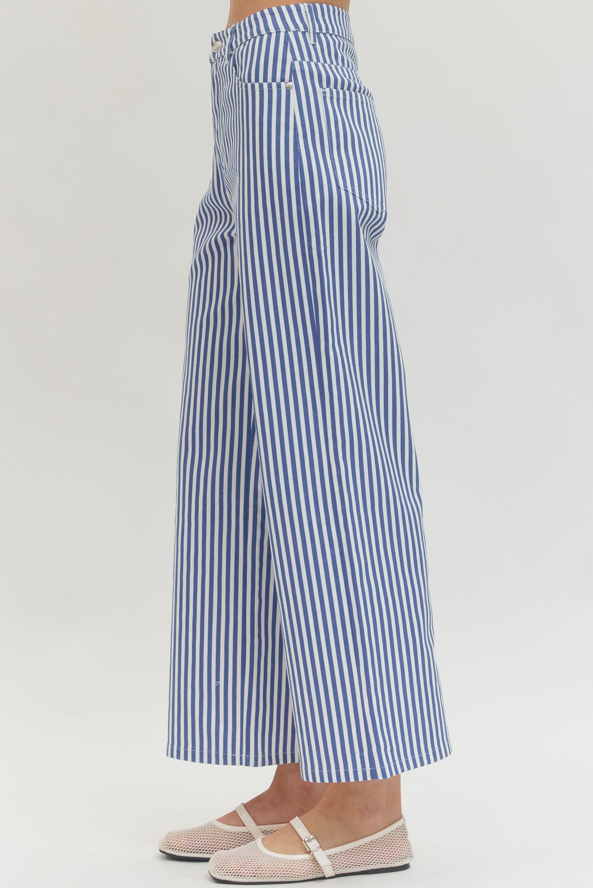 Entro Striped Wide Leg Pants