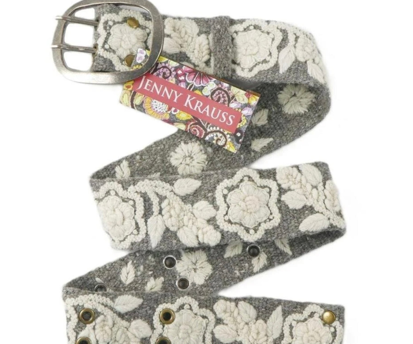Two Tone Gray/Cream Jenny Krauss wool belt