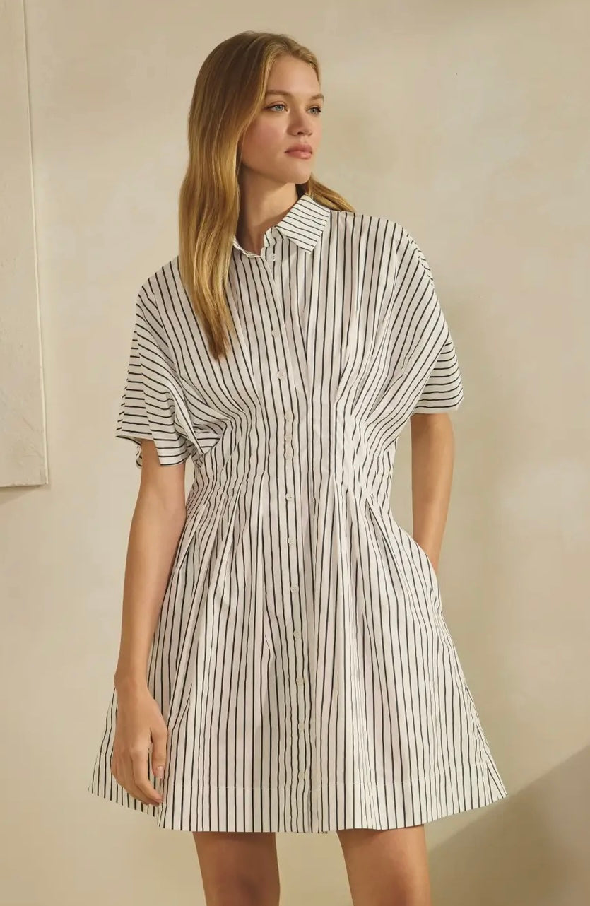 Striped Short-Sleeve Dress