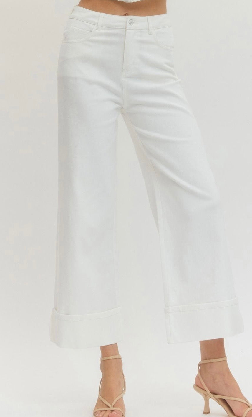 Hemmed Denim Pants