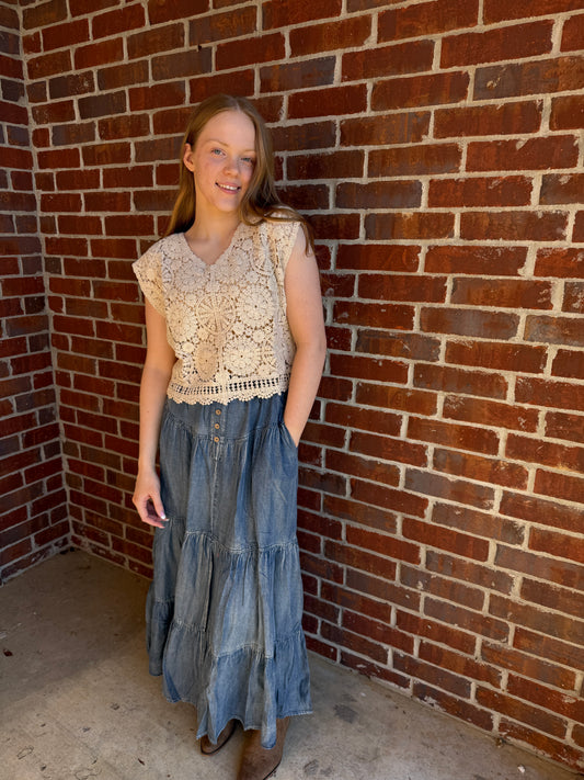 Crochet Top in Natural