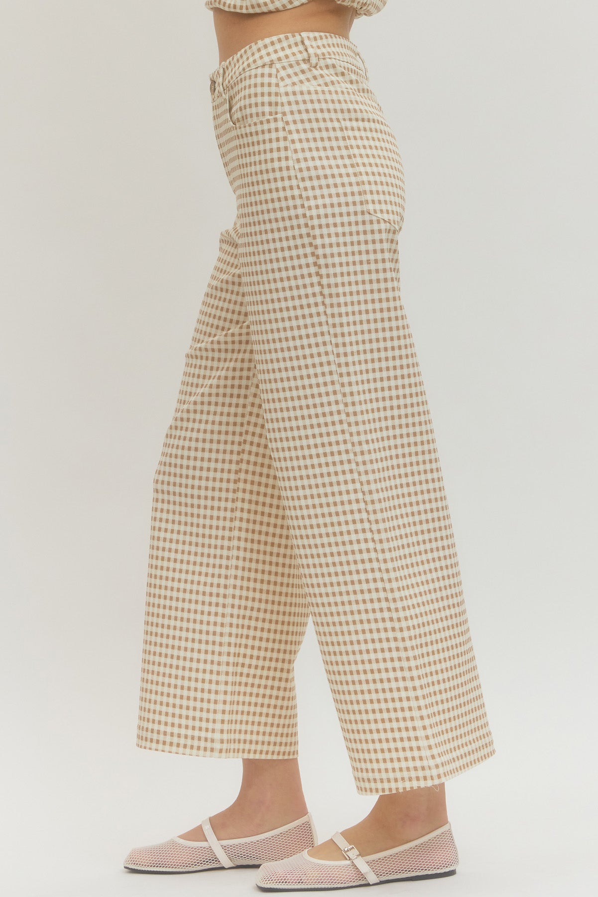 Gingham Straight Leg Pants