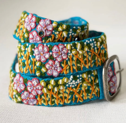 Windswept Embroidered Wool Belt