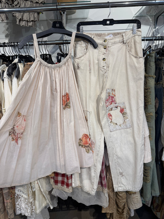 Paper Lace Patchwork Pants
