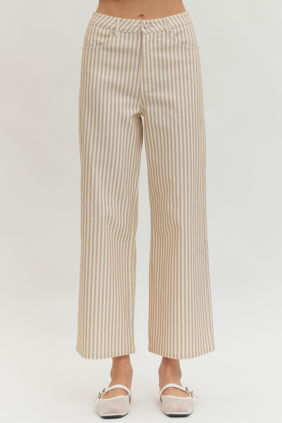 Entro Striped Wide Leg Pants