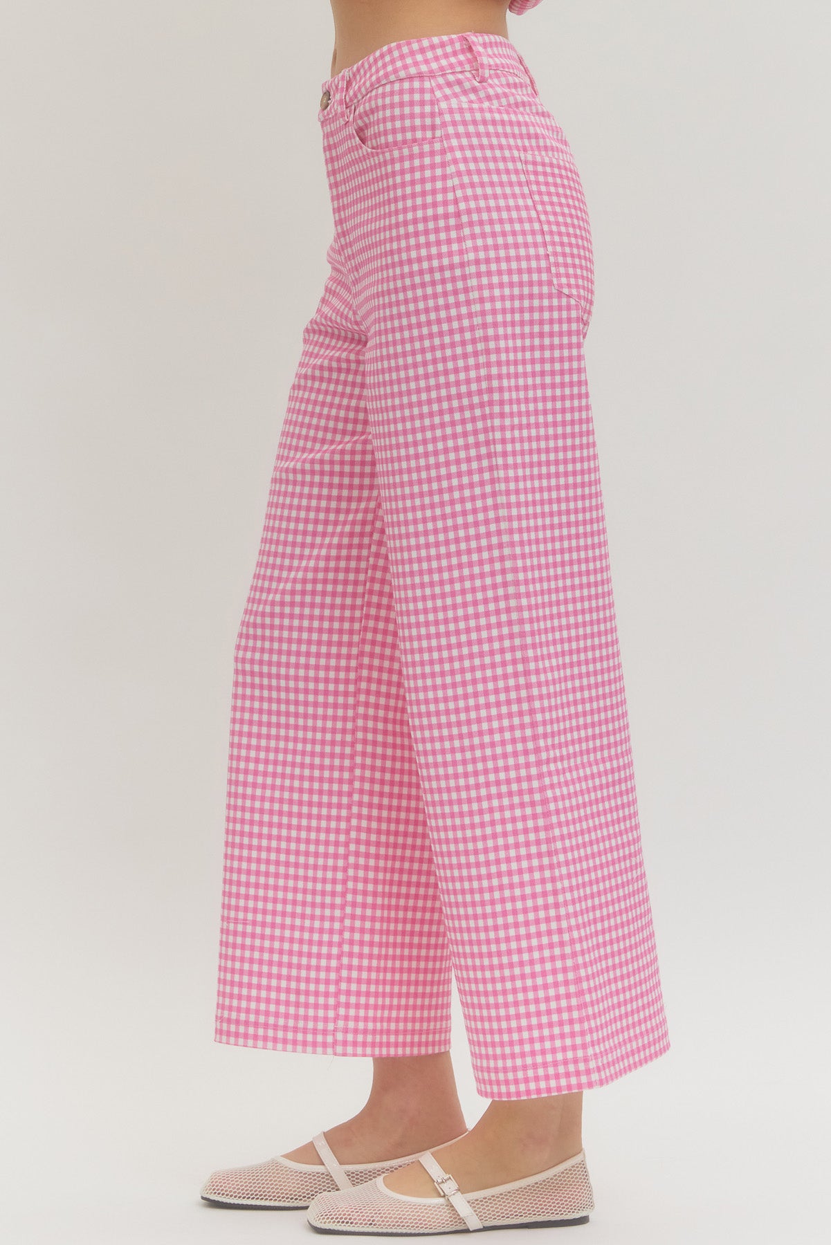 Gingham Straight Leg Pants
