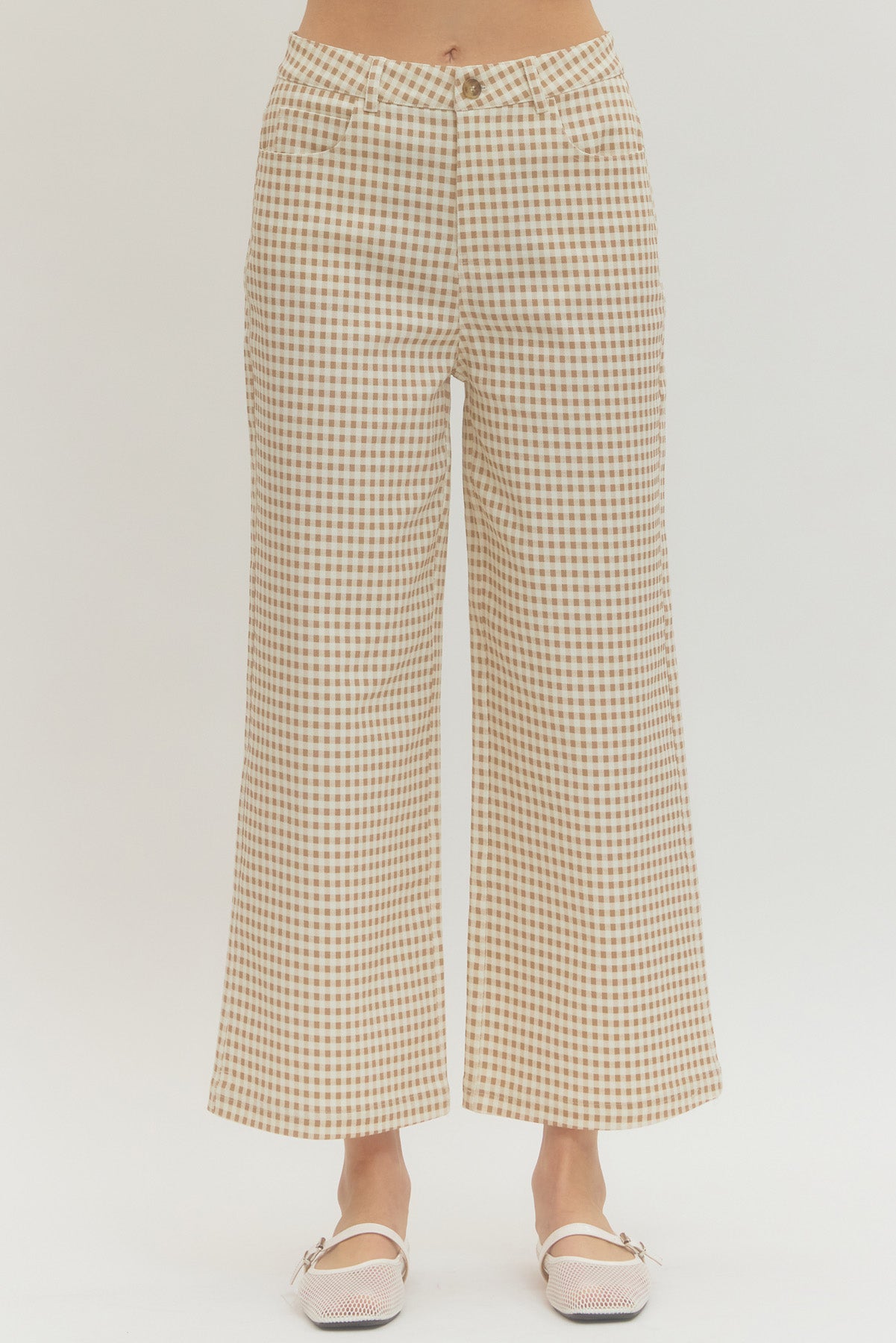 Gingham Straight Leg Pants