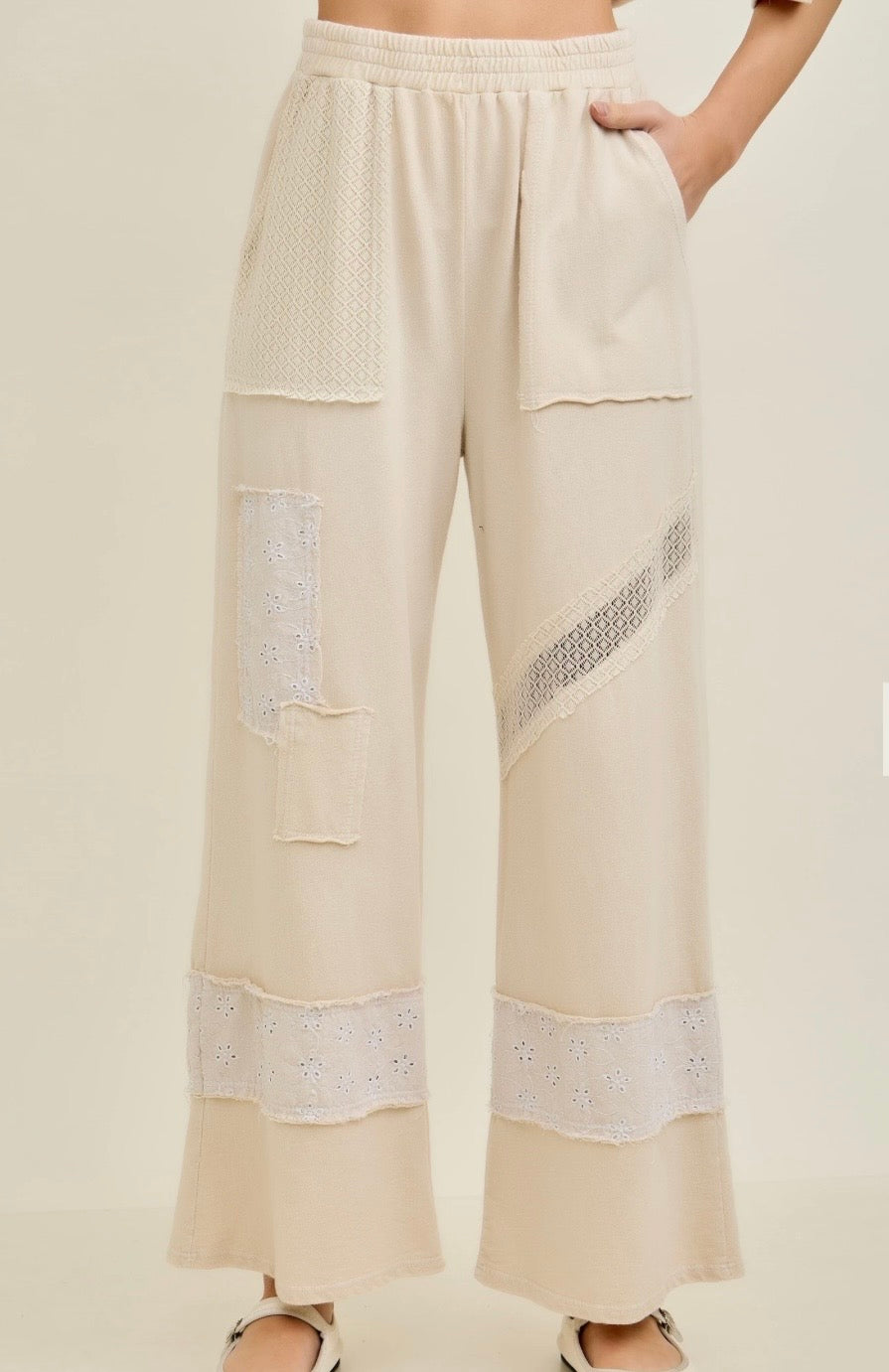 JHer Patchwork Pants-Natural