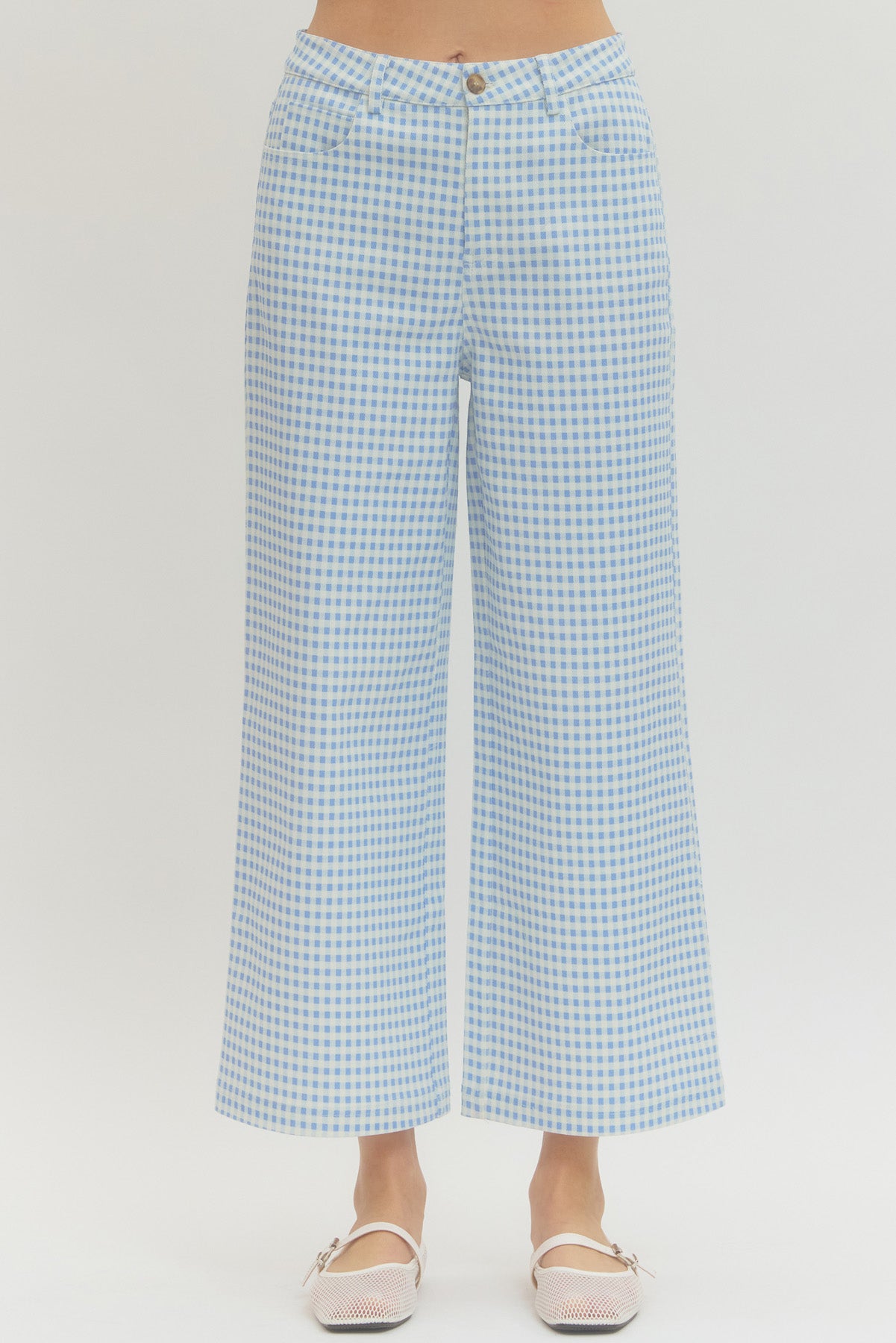 Gingham Straight Leg Pants