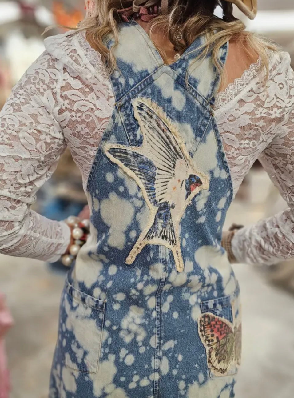 Vintage Butterfly Rose Overalls