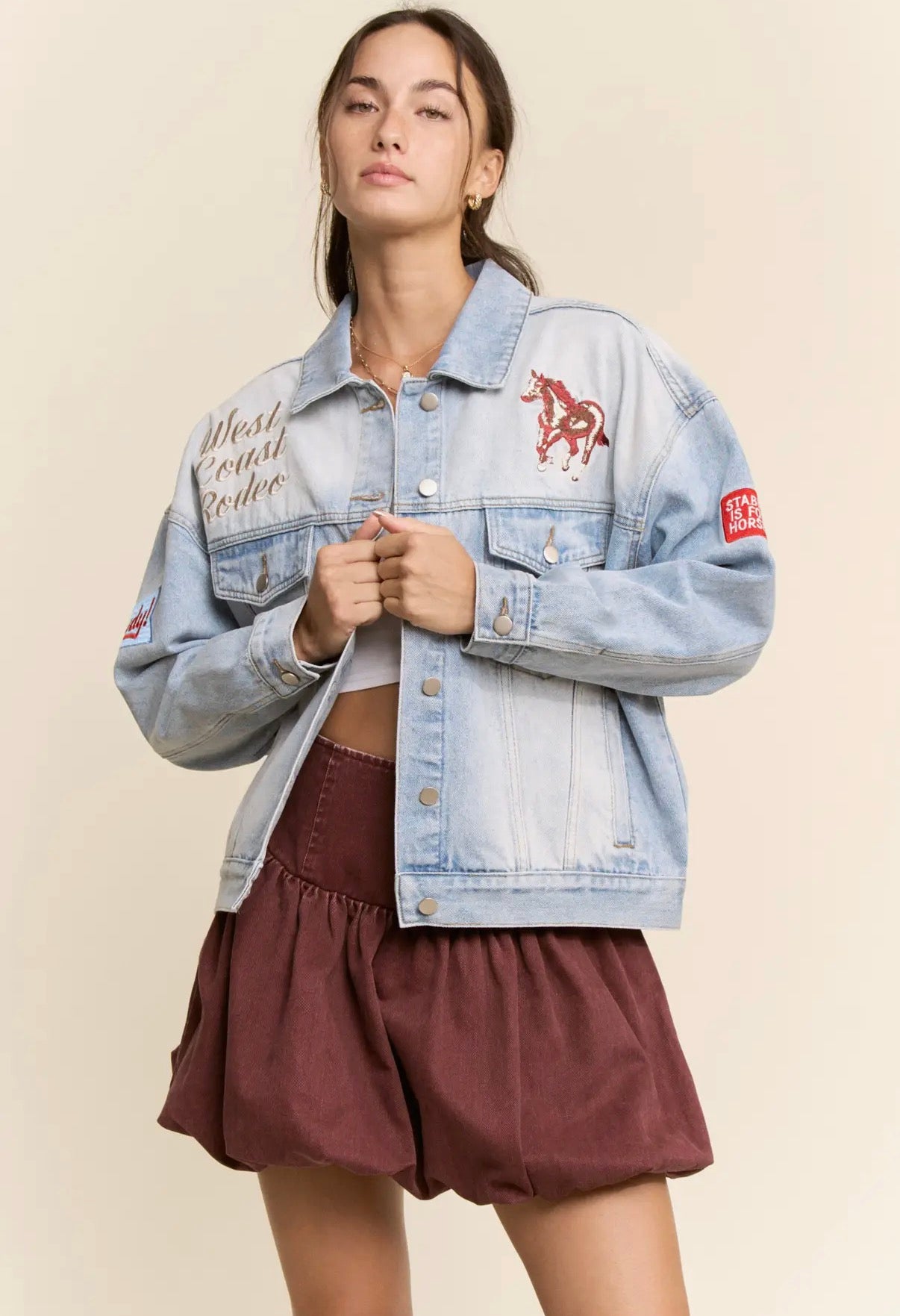 Embroidered Western Denim Jacket