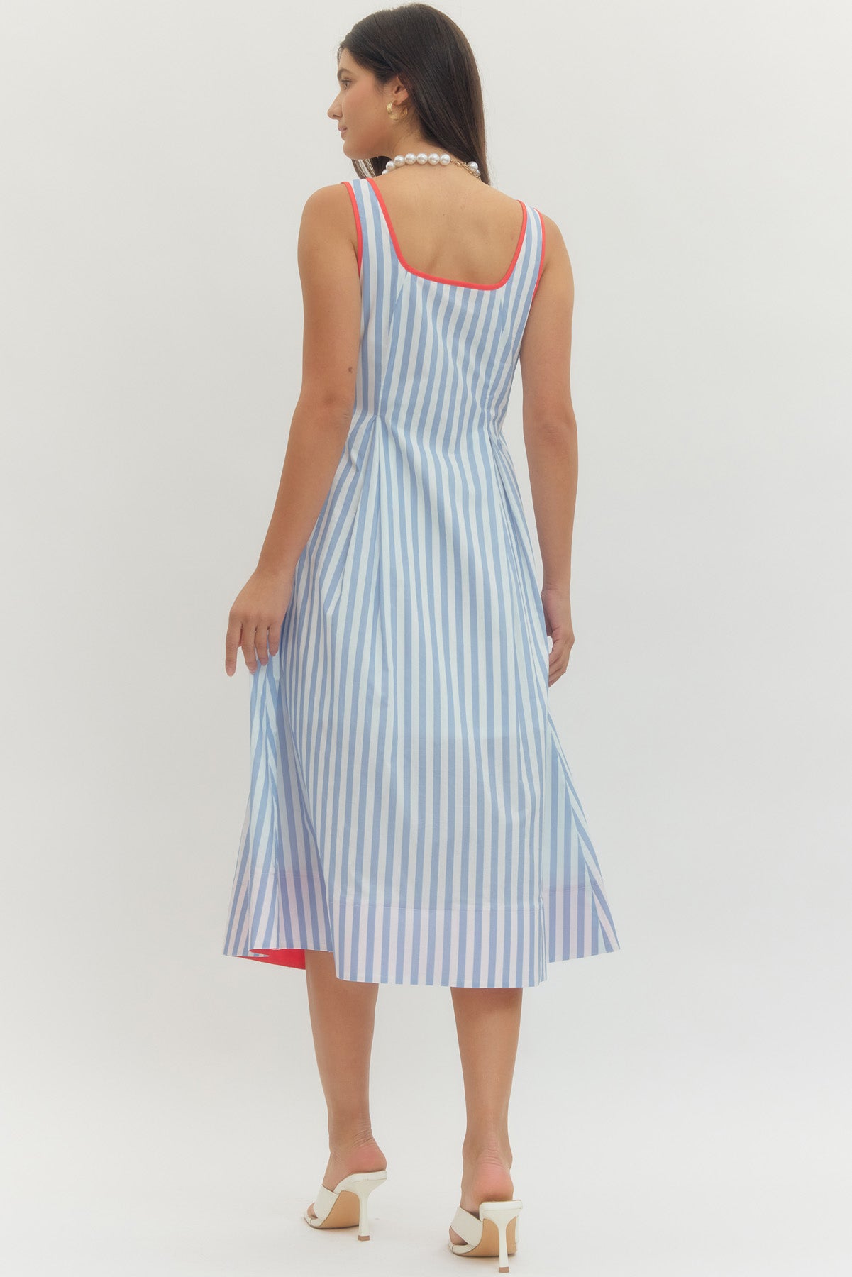 Striped Contrast Midi Dress