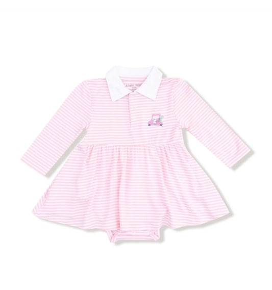 Angel Dear Pink Striped L/S Bodysuit Dress