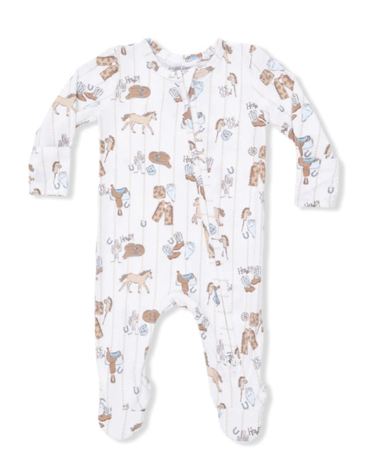 Cowboy Nursery 2 Way Zipper Footie