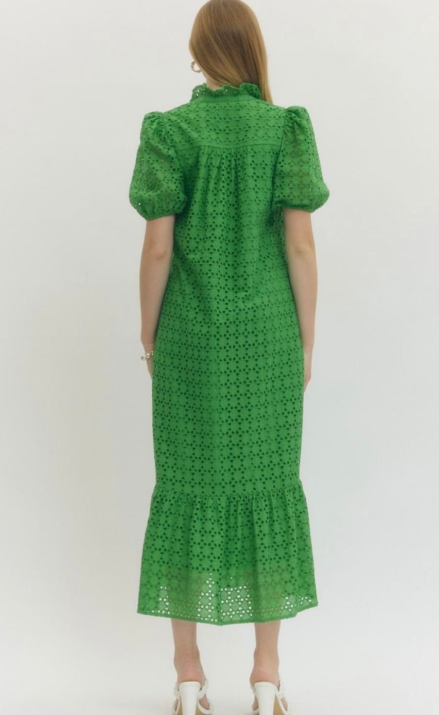 Eyelet Midi Dress